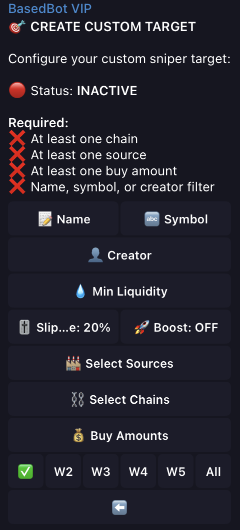 Custom Sniper Configuration Interface